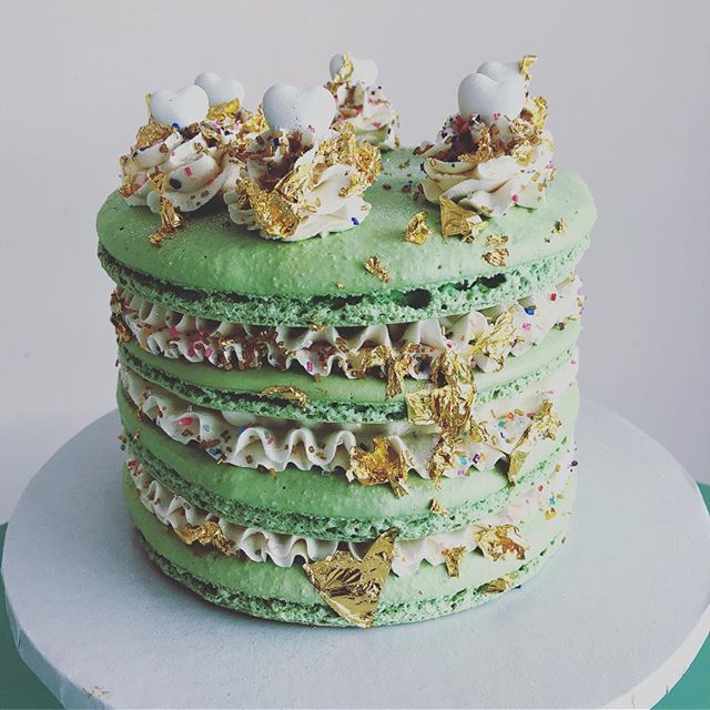 {{The New Unicorn!}} **Macaron Cakes!** These 6 inch 4 Layer Mac Stacks are seriously so fun and unique!! #madewithlove #livingmypassion #macaroncake #beachesdessertplace #madefromscratch #alleycakes ((((also because you are so awesome, we are capacity for custom cakes til March 6th! We are still taking orders for petite sweets like macarons, cake pops, and cupcakes though! Also remember we start everyday with smash cakes and 6 inch 2 layer cakes!))))