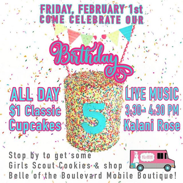 I’ve been getting you ready with all the memories this week in my story, but Friday is the day! It’s our 5th Birthday!! We will have $1 cupcakes ALL DAY! We have some amazing ladies coming to celebrate with me too! Can’t wait to see you and for you to see the new retail space!! #alleycakes #madefromscratch #beachesdessertplace #madewithlove #backtobasics #dowhatyouloveforyou #handmadesweets #sweettreats